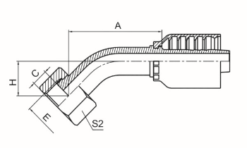 45°公制内螺纹平面 参考 REF GB/T 9065.3