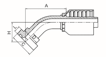 45°SAE 法兰3000PSI