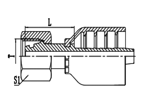 公制内螺纹24°锥带O型圈重系列⼀体式接头